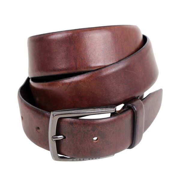 HUGO BOSS BROWN GENUINE LEATHER 1 1/4"Wd CASUAL DRESS MEN'S BELT Sz 34/90 (E31 - Picture 2 of 15